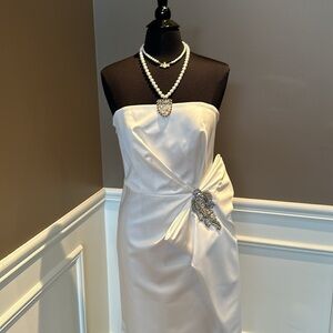 ABS Elegant white satin dress